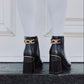 Noir Leather Booties