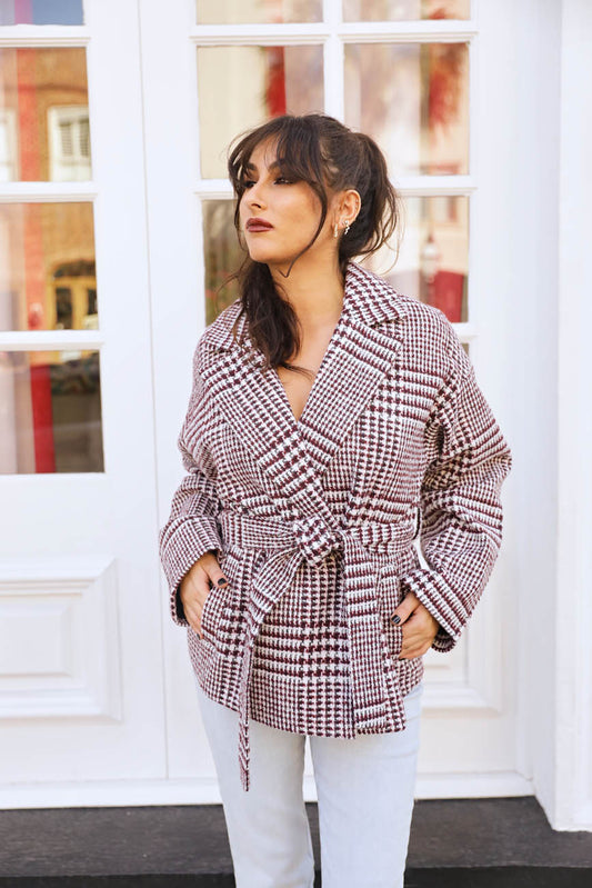 Rouge Houndstooth Jacket